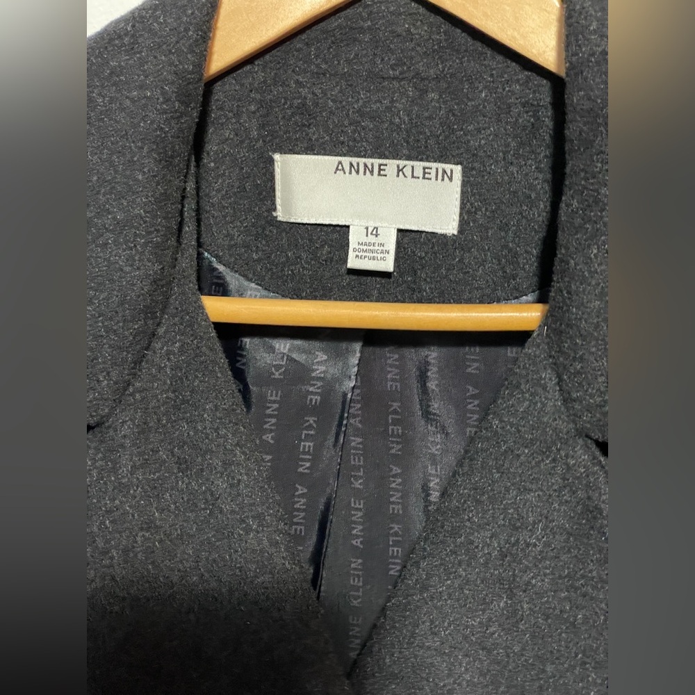 Anne Klein Gray Single-Breasted heavyweight cashmere blend Maxi Coat, 14, EUC - Picture 9 of 16